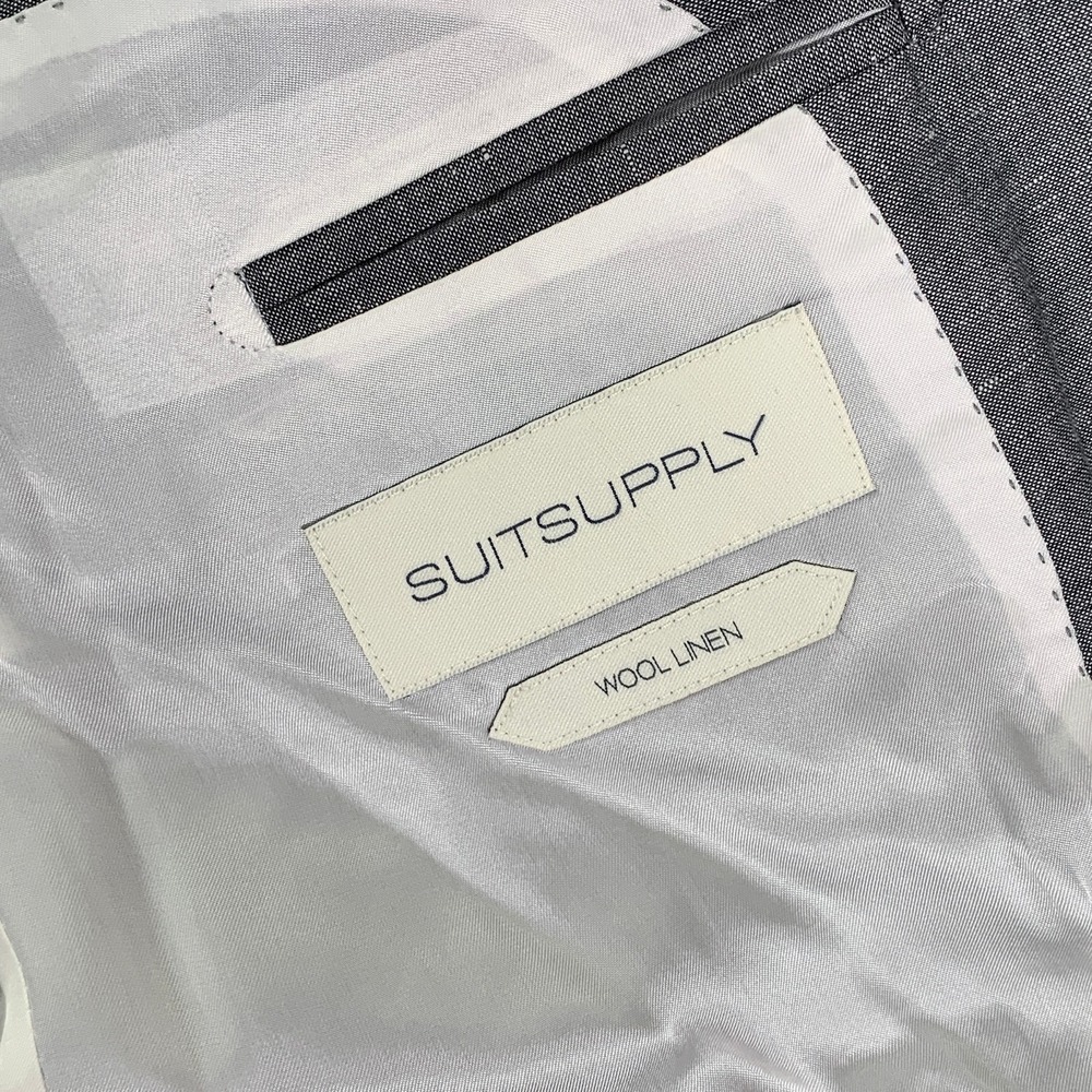 Suitsupply Linen Blazer Jacket Men 42L Gray Washington FL Vitale Barberis Sport - Picture 7 of 16